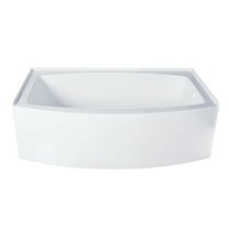 Aqua Eden VTDR663222R 66-Inch Acrylic Curved Rectangular Apron 3-Wall Alcove Tub, Right Hand Drain in Glossy White