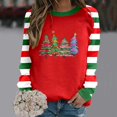 thumbnail image 2 of EHQJNJ Chandail en Molleton Femme Mignon Imprimé Joyeux Noël Col Rond Pull Décontracté Manches Longues Blouse Ample Sans Capuche, 2 of 4