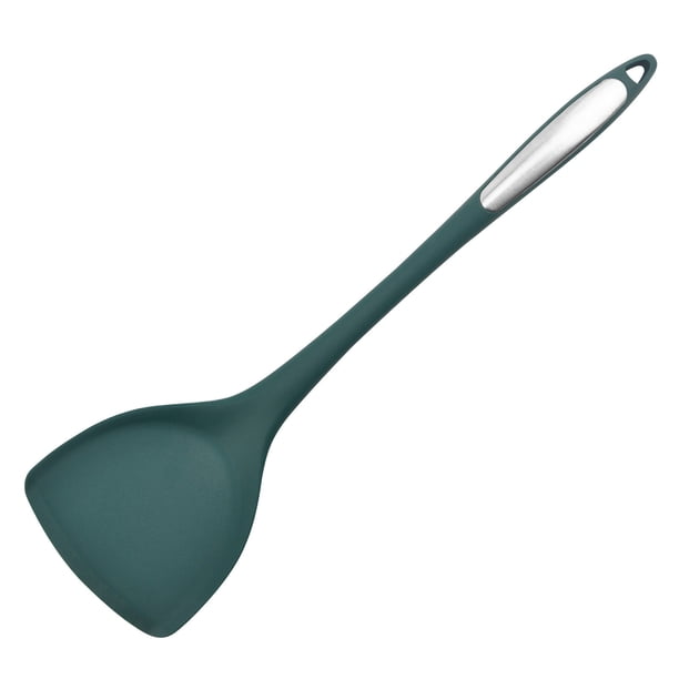 Espátula antiadherente para saltear y cocinar. Espátula de cocina de acero inoxidable con protección de silicona para voltear, raspar y mezclar. Espátula flexible y resistente al calor para uso
