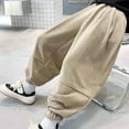 thumbnail image 5 of Huowey Unisex Girls Boys Classic Uniform Pants Straight Leg Dress Pants School Casual Comfortable Pull On Trousers Elastic Waist Outdoor Activities Daily Wear,Khaki,8-9 Years, 5 of 5