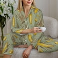 thumbnail image 6 of Fotbe Cartoon Corn and Wheat Pattern Long Sleeve Pajama Set for Women,Sleepwear Set,2-piece Loungewear Set,Soft PJs Comfy Nightwear with Pockets -Large, 6 of 7