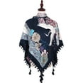 thumbnail image 4 of LIJCC Boho Women'S Scarf Ethnic Style Knotted Tassel Scarf Jacquard Large Square Scarf Women Printing Button Shawl Scarf Women Fashion Scarf Ethnic Tie Tassel Scarf Large Scarf, 4 of 6