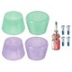 thumbnail image 1 of Paradas de patín Uxcell con destornillador 82A, tapones de freno de goma, bloque, púrpura y verde, 2 pares, 1 of 5