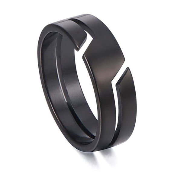 Men’s & Women’s Minimalist Layered Split Band Ring, Stainless Steel, Gold/Silver/Black Tone, Hypoallergenic Fashion Jewelry