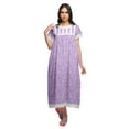 thumbnail image 1 of Moomaya Printed Sleepwear Cotton Ruffled Border Womens Maxi Nightdress, 1 of 5