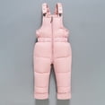 thumbnail image 3 of Toddler Baby Winter Ski Suit Long Sleeve Down Jacket Puffer Jumpsuit Overalls Windproof Warm Outerwear 2 Piece Snowsuit, Pink, 12 Months, 3 of 6