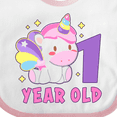 thumbnail image 4 of Inktastic 1 Year Old with Cute Unicorn Birthday Girls Baby Bib, 4 of 4