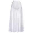 thumbnail image 3 of Women Mesh Sheer 2 in 1 High Waist Glitter Sparkly Galaxy Print A Line Maxi Skirt Beach Swimwear Cover up Music Festival Halloween Skirt XL White Sequin, 3 of 8