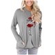 thumbnail image 1 of Camisetas de manga larga con cuello redondo y estampado informal de Navidad para mujer, blusa con bolsillos, camisetas Pompotops gfhjh15197, 1 of 5