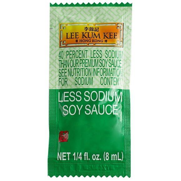 Lee Kum Kee 8 mL Less Sodium Soy Sauce Packet - 500/Case