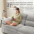 thumbnail image 4 of BedLuxury 71.5” Loveseat Sofa,Comfy Modern 2-Seats Sofa for Small Space and Living Room, Removable Cover, Pillow Armrest,USB/Type-C Port, Grey, 4 of 7