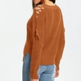 thumbnail image 4 of YueHuiYing Womens Sweaters Casual V Neck Long Sleeve Pullover Sweaters Twsit Knot Knit Cropped Jumper Tops, 4 of 7