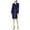 Blue - navy, variant on Le Suit Womens Shiny Blazer Jacket, Blue, 4