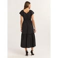 thumbnail image 2 of Sofia Jeans Women's and Women's Plus V Neck Dress with Flutter Sleeves, Below Calf Length, Sizes XS-4X, 2 of 3