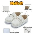 thumbnail image 2 of Meckior Baby Girls Boys Loafers Infant Crib Shoes Newborn PU Sneakers for First Walkers 3-18 Months, 2 of 6