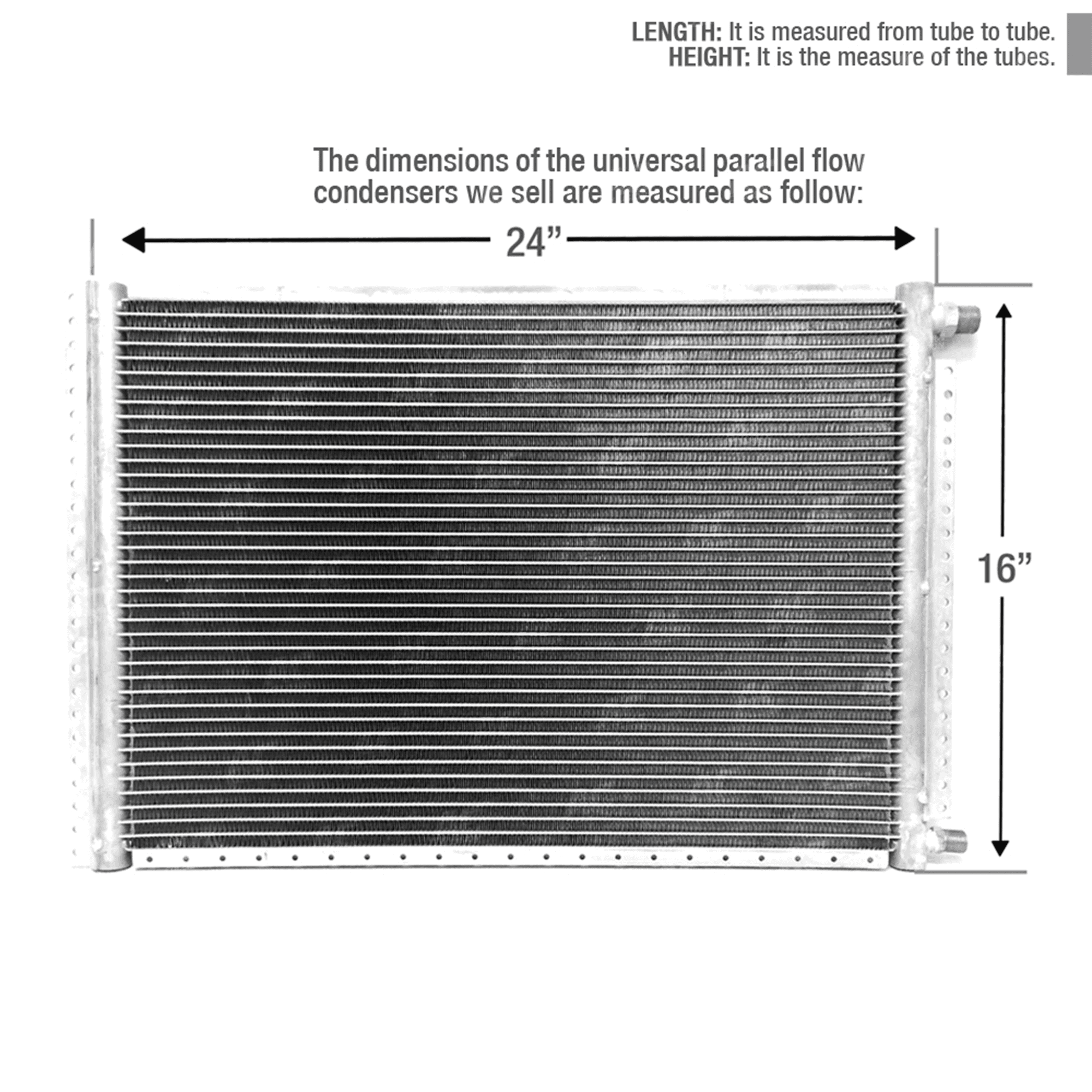 New ClimaParts CNFP1624 Car A/C Condenser Parallel Flow 16 x 24 ORing