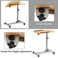 thumbnail image 6 of Giantex Rolling Laptop Desk, Portable Overbed Table w/Lockable Wheels, Adjustable Height Mobile Computer Workstation, Sit Stand Desk for Home, Office, 6 of 8