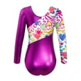 thumbnail image 4 of Miaeowve Kids Girls Long Sleeve Gymnastics Leotards Set Shiny Metallic Leotards with Shorts Headband Rose 10, 4 of 7
