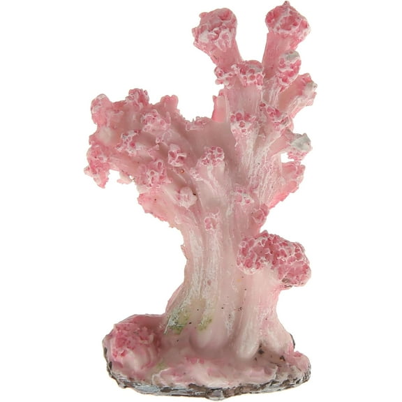 Pink Coral Decor, Faux Coral Aquarium Decoration, Resin Material, 1.18x2.17in
