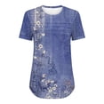 thumbnail image 4 of Outfmvch Chemises à Manches Courtes pour Femmes, Col Rond pour Femmes, Hauts Violets pour Femmes, T-Shirt Formel Vêtements Froissés devant Col en V, Hauts Col en V pour Femmes, T-Shirts Graphiques pour Femmes Violet m, 4 of 5
