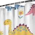 thumbnail image 3 of White Dinosaurs Birds Rainbows Pattern Shower Curtain 72"x84" ,Bathroom Decorative Shower Curtains Set with 12 Hooks,Modern Waterproof Washable Shower Curtain, 3 of 6