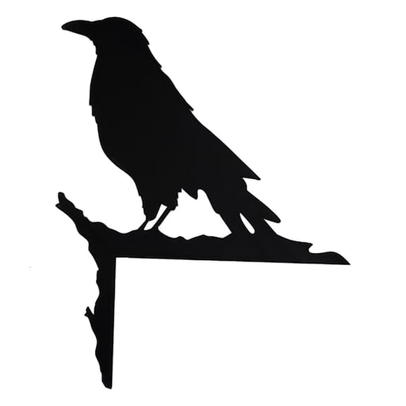 Necvior Wooden Black Crow Door Toppers Funny Handmade Window Frame for Home Decoration