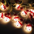 thumbnail image 3 of Guirnalda de luces navideñas con forma de muñeco de nieve, 20 luces LED, funciona con pilas, para árbol de Navidad, hogar, jardín, dormitorio, decoración de fiestas en interiores o exteriores, 9,8, 3 of 5