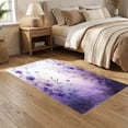 thumbnail image 2 of ODIKA 5'x7' Ultra-Soft Area Rug, Purple Fuzzy Watercolor Petal Scatter Abstract Round Classroom None Washable, Bare feet friendly, Silk-Touch for Bedroom Home office, 2 of 7