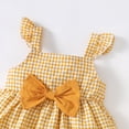 thumbnail image 4 of 4T Baby Girls Clothes 5T Girls 2PCS Summer Outfits Set Off-the-shoulder Infant Girls Flying Sleeve Top Shorts Set Yellow, 4 of 8