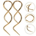 thumbnail image 2 of Shisuyan 2pcs Spiral Threader Earring Pull Through Earrings Handmade Twisted Linear Curved Dangle Earring, 2 of 8