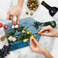 thumbnail image 4 of Landscape Cutting Board, Infinity Pool with Palms Reflections and Crystal Water Tropic Resort Photo, Tempered Glass Cutting and Serving Board, Wine Bottle Shape, Blue Green White, by Ambesonne, 4 of 5