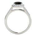 thumbnail image 2 of Mauli Jewels Engagement Rings for Women 1.50 Carat Halo Black Diamond Bridal Set 4 Prong-Setting 14k White Gold, 2 of 6