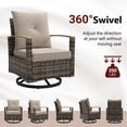 thumbnail image 4 of MRUAKA 5-Piece Outdoor Patio Furniture Wicker Conversation Set, All-Weather Rattan Outdoor Furniture Sectional Set with Swivel Chairs, for Garden,Poolside,Backyard, Yellow&Khaki, 4 of 9