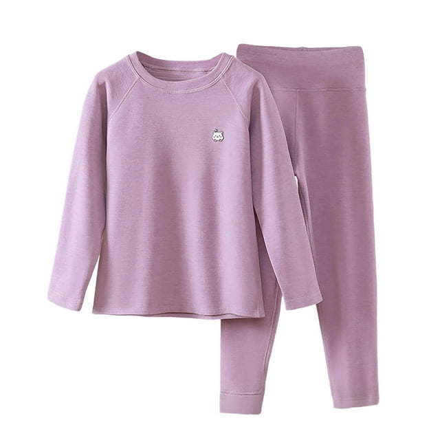 Ensemble Estival Mignon, Pyjama Chaud Uni pour Enfants Deux Pièces