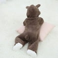 thumbnail image 6 of Adarl Winter Warm Newborn Baby Boy Girl Fleece Jumpsuit Hooded Romper Coat Outwear Dark Brown 6-9 Months, 6 of 11