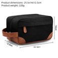 thumbnail image 3 of Neceser para hombre, portátil, de gran capacidad, para maquillaje, retro, de lona impermeable, de piel sintética, 3 of 6
