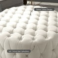 thumbnail image 3 of HOMCOM Button Tufted Ottoman Foot Stool with Velvet-feel Upholstery, Beige, 3 of 9