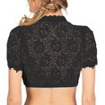 thumbnail image 2 of Dirndl Blouse Women Elegant HalfSleeve White Traditional Blouse Black M, 2 of 5