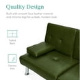 thumbnail image 5 of Best Choice Products Modern Faux Leather Convertible Futon Sofa w/ Removable Armrests, 2 Cupholders - Dark Green, 5 of 8