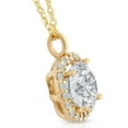 thumbnail image 2 of Pompeii 3 5/8 Ct Cushion Moissanite & Lab Grown Diamond Halo Pendant 14k Gold Necklace, 2 of 3