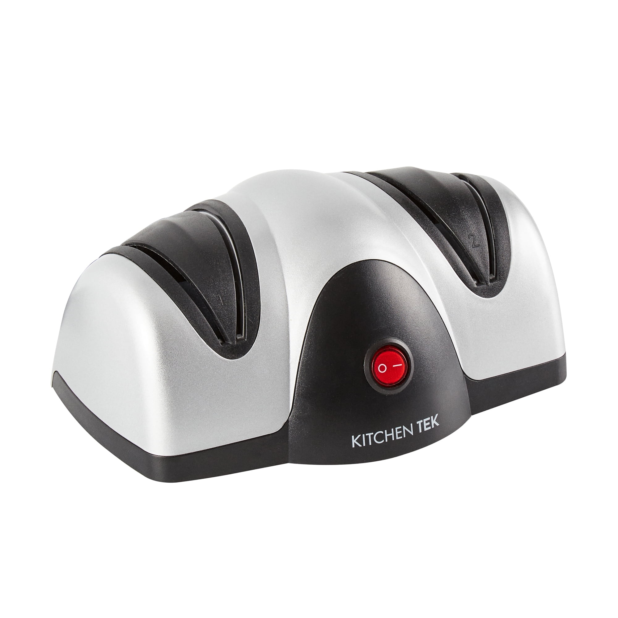 Restaurantware-Kitchen Tek 2-Stage Electric Knife Sharpener, 1 Straight-Edge Knife Sharpener With Sapphirite Grinding Wheel - 120 V, Quick Sharpening, Black Plastic, For Kitchen Knives