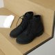 thumbnail image 4 of NECHOLOGY Botas Mujer Adulto Femenino Zapatos Botines de mujer Botines de moda de mezclilla sólida de tacón bajo de otoño e invierno para mujer 2022 (Black, 9), 4 of 5