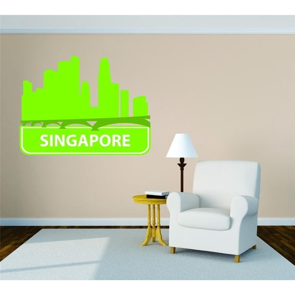 New Wall Ideas Republic Of Singapore United States Major City Geographical Map Landmark 20x20