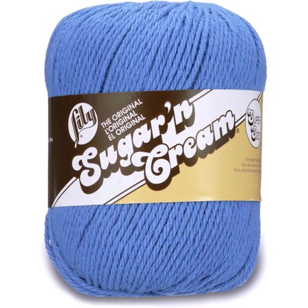 2pcs Sugar ' Cream Super Size Solid Yar, 4oz, Gauge 4 Medium, 100% Cotto - Blueberry - Machie Wash & Dry