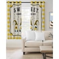 thumbnail image 3 of Blackout Curtains for Bedroom, Summer Gnomes Room Darkening Window Drapes for Living Room, Yellow Plaid Sweet Bee Spring Floral Thermal Insulated Grommet Curtains, 42x54 inch, 2 Panels, 3 of 9