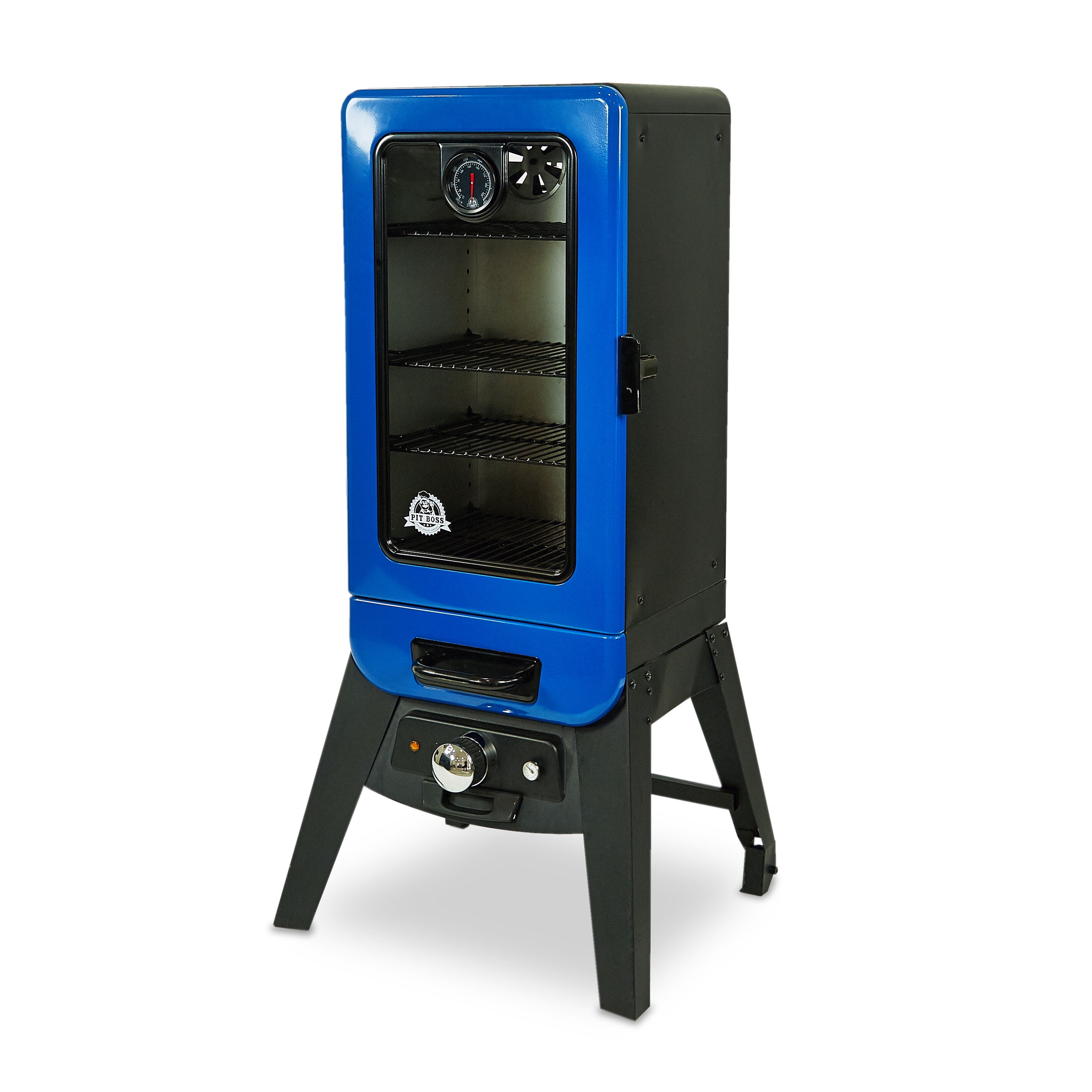 Electric Analog Vertical Smoker Viewing Window Thermometer External Chip Tray
