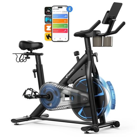 MERACH Exercise Bike, Stationary Bikes for Home, Magnetic Indoor Cycling Bike, 330lbs Capacity & Comfortable Seat Cushion & Tablet Mount for Weight Loss Gym Cardio