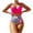 Hot Pink, variant on qolati One-Piece Swimsuit for Women Wrap Cut Out High Waisted Monokini Bathing Suit Tropical Prints Tummy Comtrol High Cut Swimwear Beach Outfits