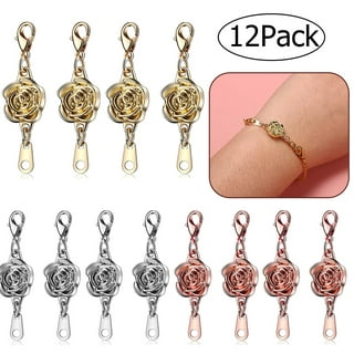 8 Pieces Magnetic Clasps for Jewelry Locking Magnetic Jewelry Clasp Charms with Lobster Clasp Self-Aligning Magnetic Rhinestone Clasps Magnetic