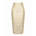 thumbnail image 6 of Silver High-Waisted Slim-Fit Mid-Length Pencil Skirt With Metallic Sheen, 6 of 8